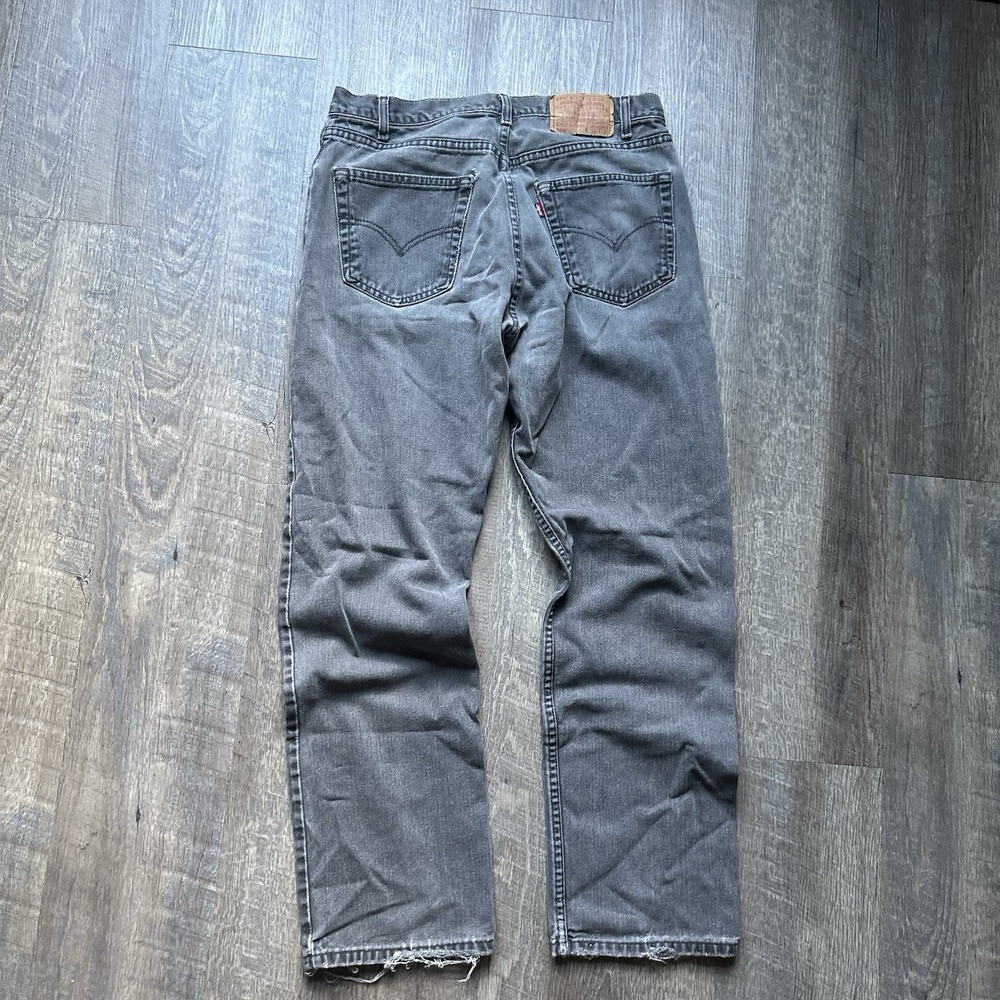 Levi's 505 Jeans Men's Fits 34 X 29 Black Straight Faded Denim Y2K Vintage
